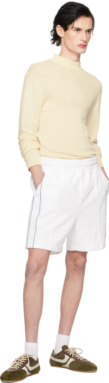 Shorts Casablanca Jacquard Monogram Towelling Shorts Hvid | MPS25-JTR-223-01, 3