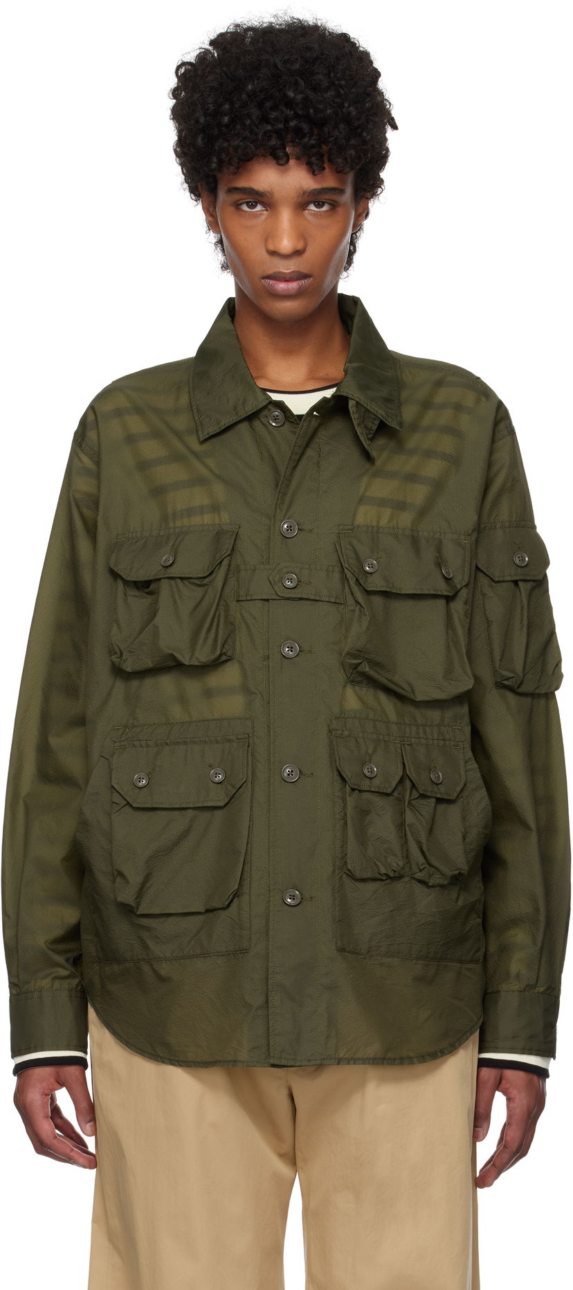Skjorte Engineered Garments Engineered Garments Explorer Overshirt Grøn | 25S1D037
