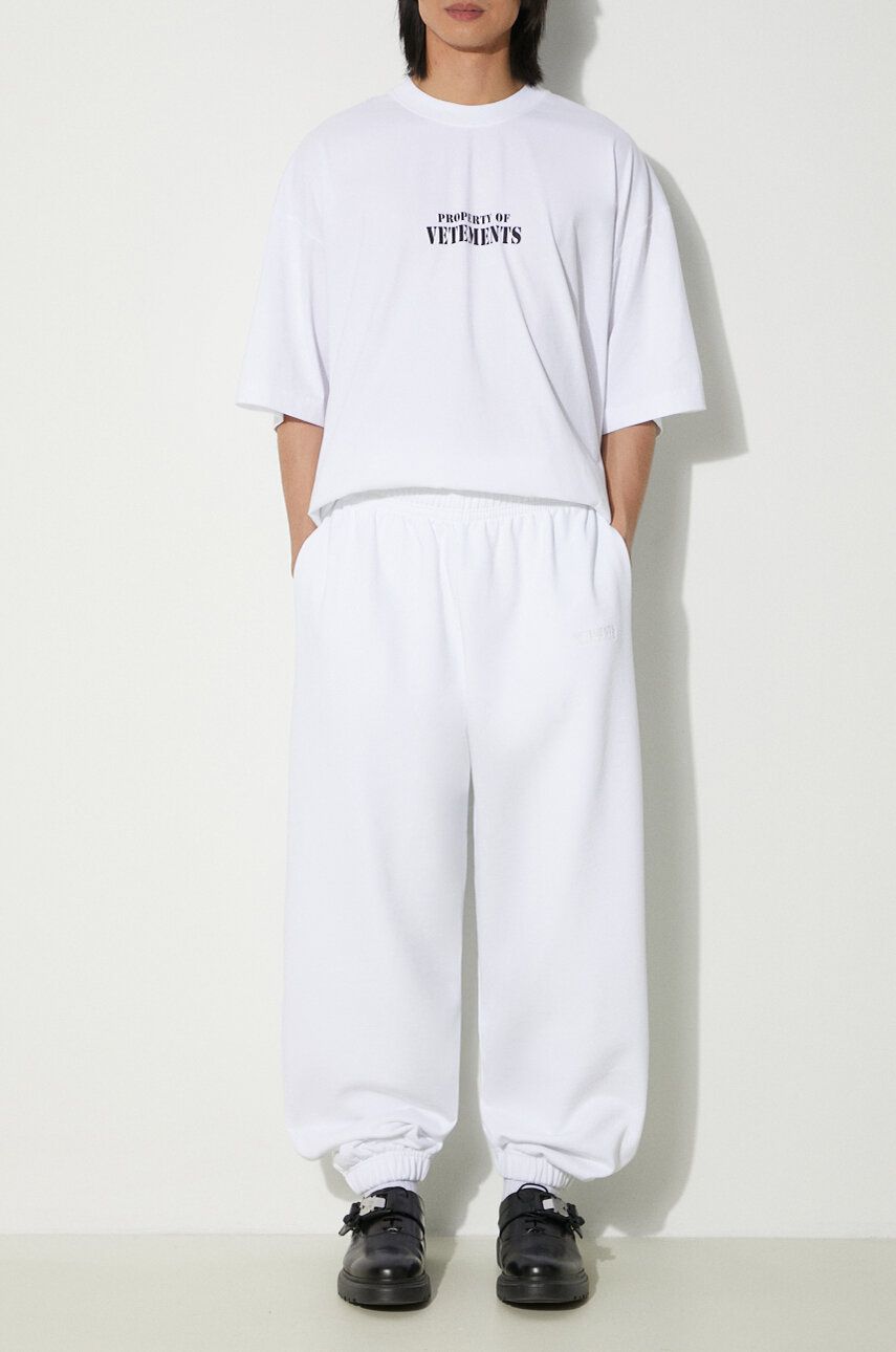 T-shirt VETEMENTS VETEMENTS Logo Sweatpants Hvid | UE64SP600W, 1