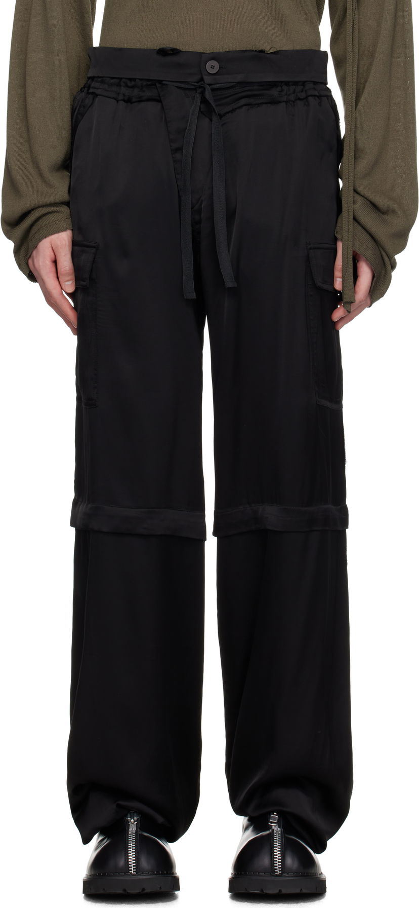 Cargo bukser Ottolinger Ottolinger Baggy Cargo Pants Sort | 111-200111-01