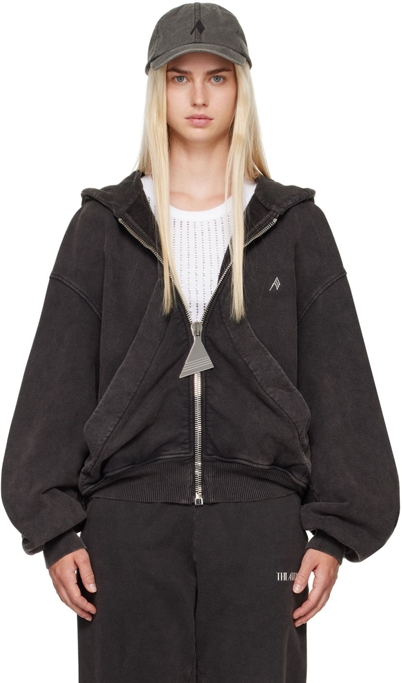 Sweatshirt The Attico The Attico Faded Zip-Up Hoodie Sort | 247WCF15 JF05