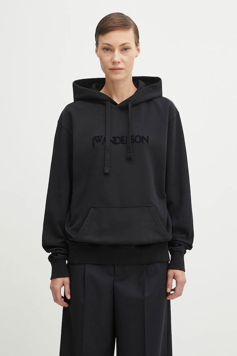 Sweatshirt JW Anderson JW Anderson Logo Embroidery Hoodie Sort | JW0231.PG1632