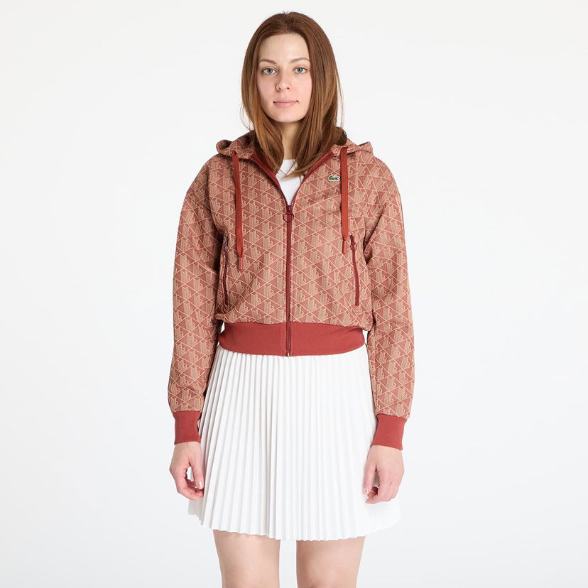 Sweatshirt Lacoste Lacoste Jacquard Cropped Hoodie Orange | SF7606 GTI