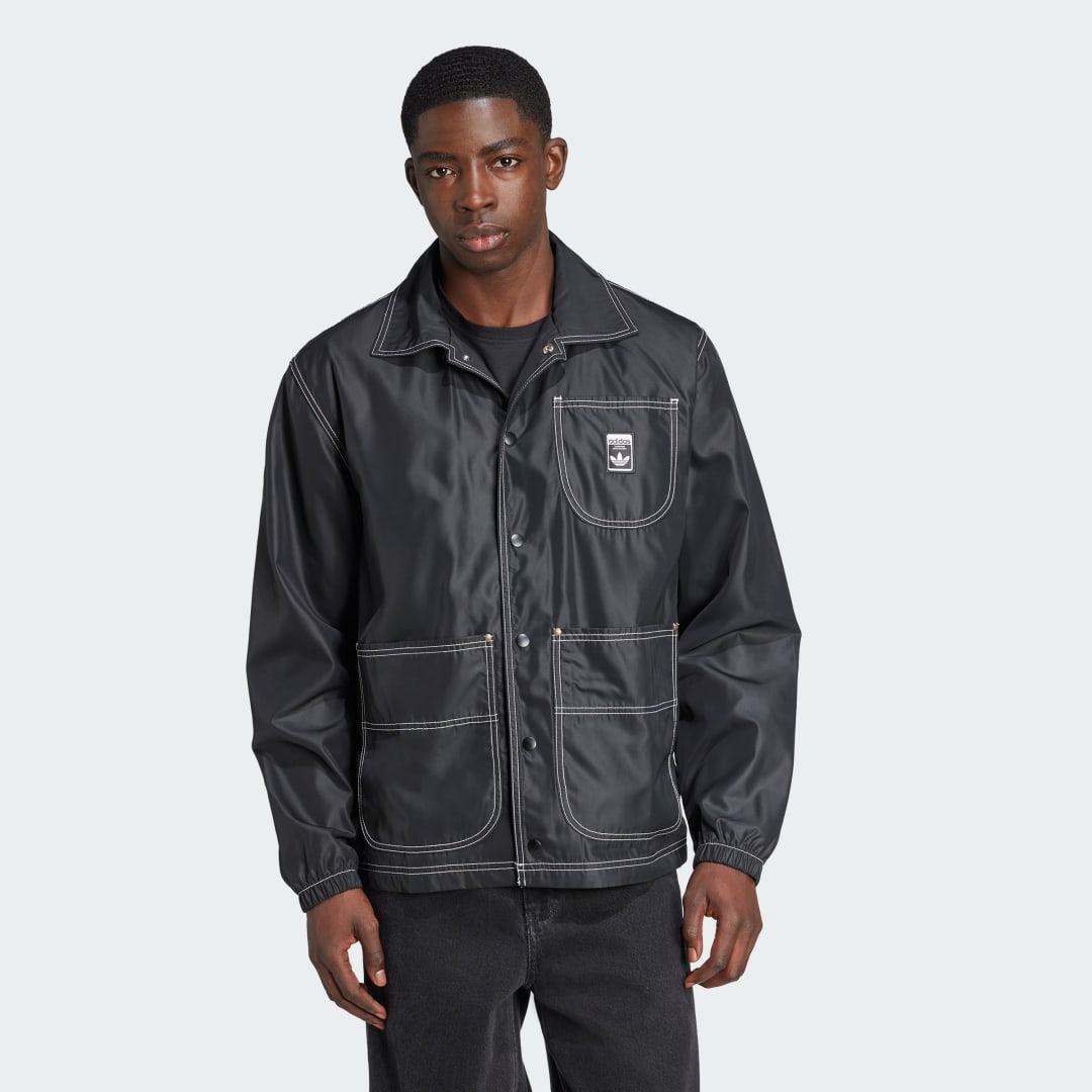 Vindjakke adidas Performance Regular Wabash Coach Jacket Sort | JW0174, 0