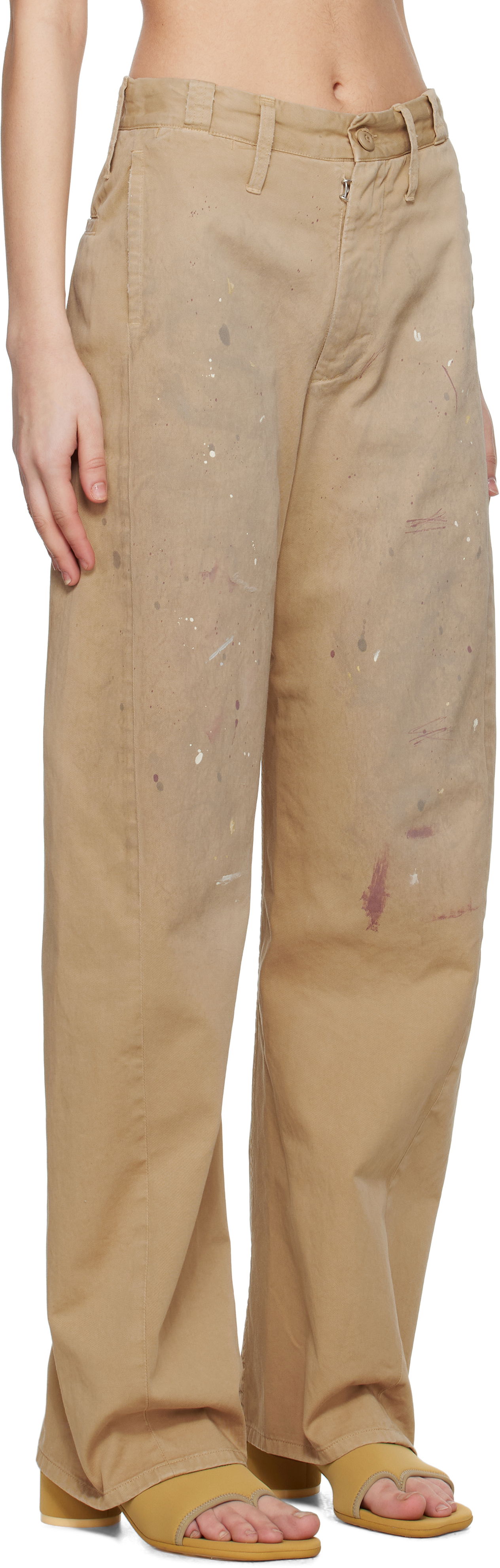 Cargo bukser Maison Margiela MM6 Maison Margiela Tailored Painter Trousers Beige | S62KB0230 M35435, 1