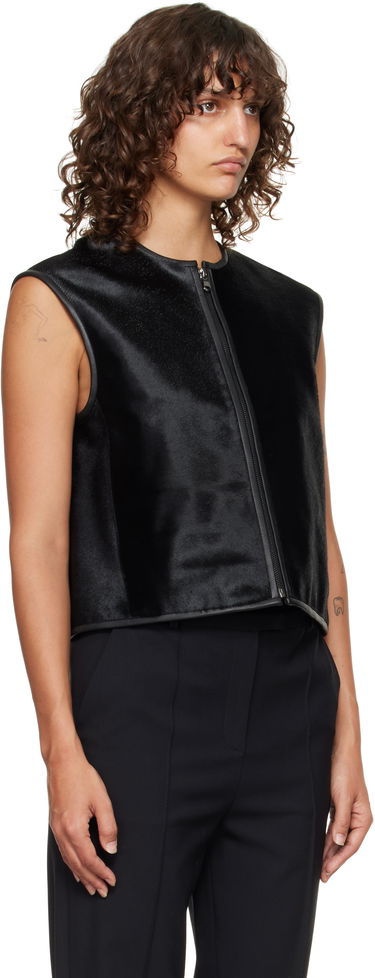 Vest Loulou de Saison Loulou de Saison Ampas Pony-Effect Leather Vest Sort | AMPAS, 1