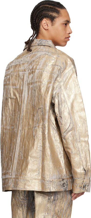 Jakke Rick Owens Rick Owens DRKSHDW Hollywood Jumbo Worker Denim Jacket Metalisk | DU01E3761 GMC, 2