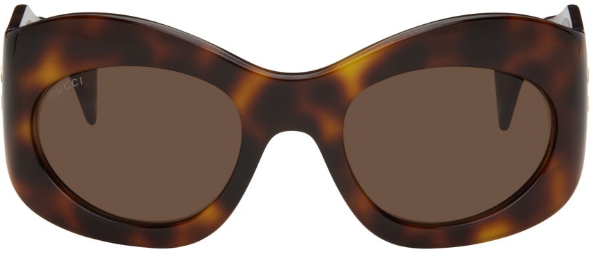 Solbriller Gucci Wrapped Oval Sunglasses Brun | GG1463S-002, 0