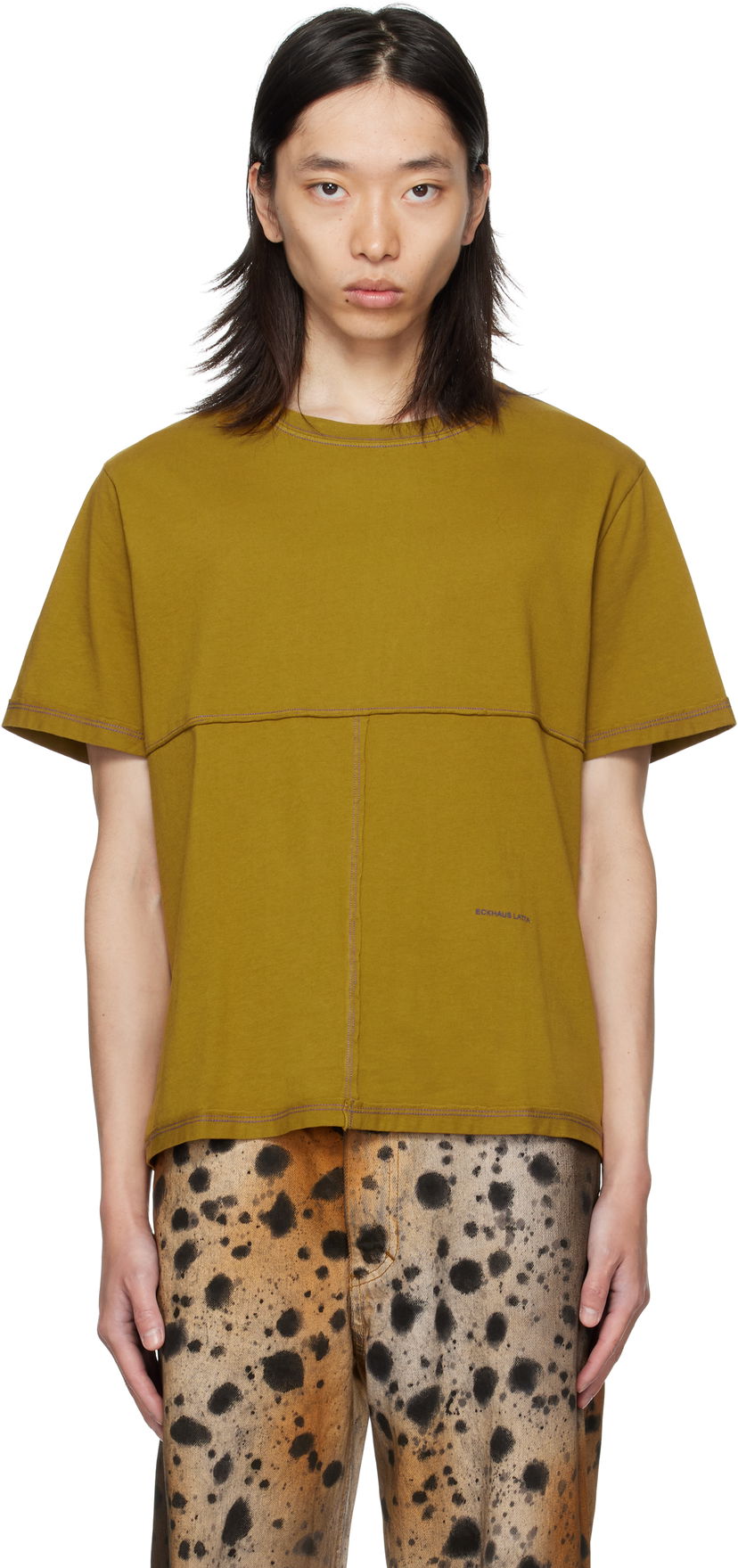 T-shirt Eckhaus Latta Eckhaus Latta Lapped T-Shirt Grøn | 301-EL-PF25-O