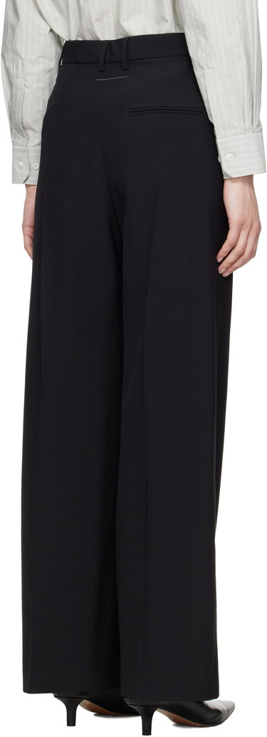Bukser Maison Margiela MM6 Maison Margiela Light Wool Blend Wide Leg Trousers Sort | S62KB0222 M35436, 2