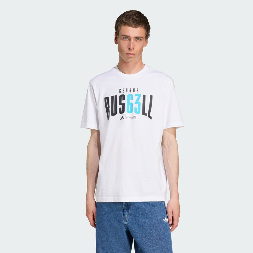 T-shirt adidas Performance Mercedes-AMG Petronas Formula One Team George Russell T-Shirt Hvid | JZ8906
