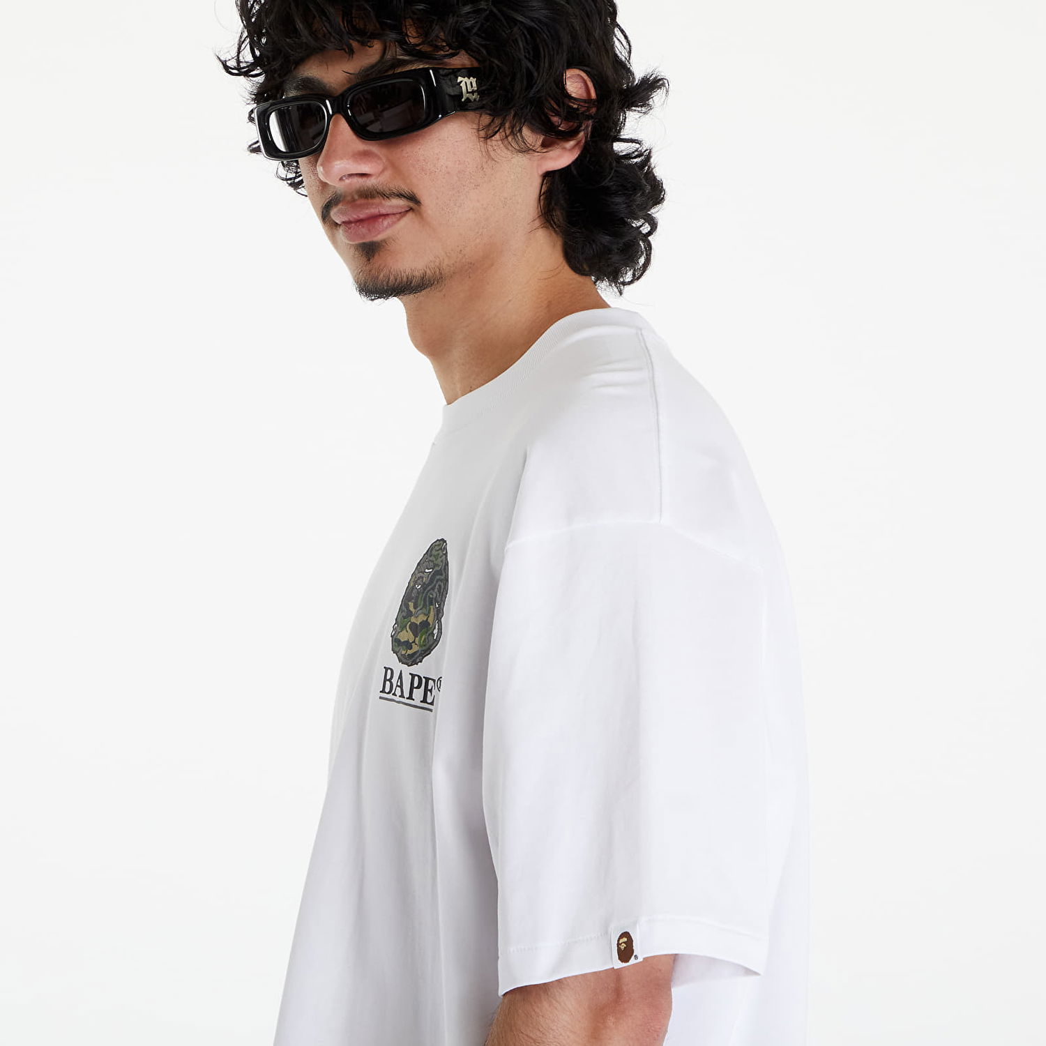 T-shirt BAPE A BATHING APE Camo Stone Ape Head Relaxed Fit Tee White Hvid | 001TEK301316M WHT, 1