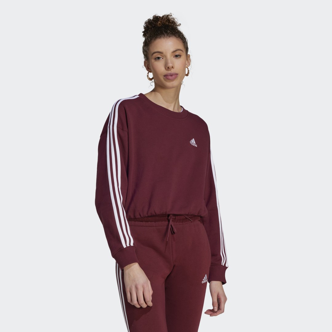 Sweatshirt adidas Originals Essentials 3-Stripes Crop Top Bourgogne | IL3405, 1