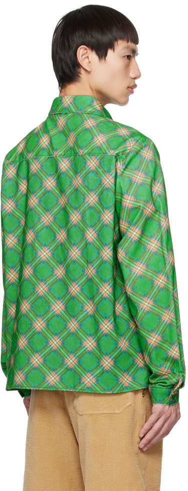 Skjorte ERL Plaid Button-Up Shirt Grøn | ERL06B007, 2