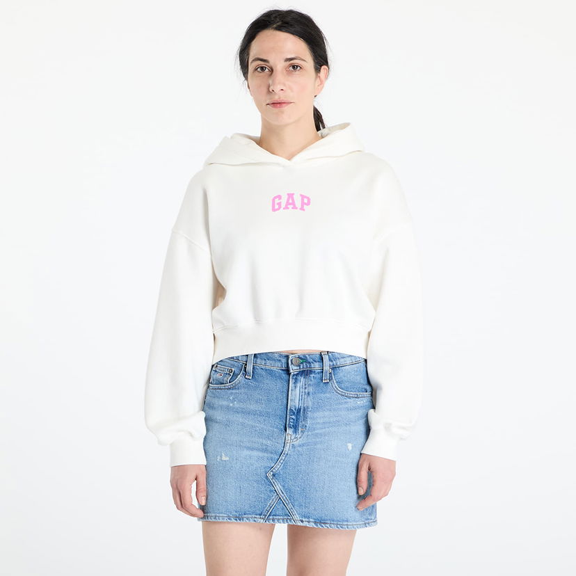 Sweatshirt GAP GAP Logo Cropped Hoodie Hvid | 841725-09