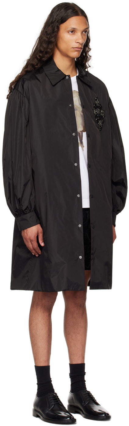 Skjorte Simone Rocha Simone Rocha Embellished Puff Sleeve Coat Sort | 2055B 1067, 1