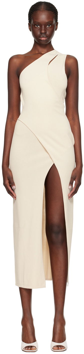 Kjole BEC + BRIDGE BEC + BRIDGE Mira One-Shoulder Maxi Dress Beige | H23-11837