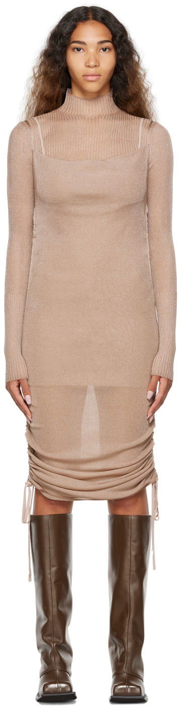Kjole Dion Lee Dion Lee Drape Mini Dress Beige | A7620P22