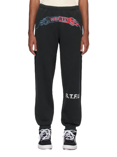 Joggingbukser HERON PRESTON Flaming Sweatpants Sort | HMCH027F23JER0031025
