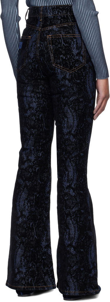 Jeans GANNI GANNI Goddi Snake Print Flare Jeans Blå | J1612, 2