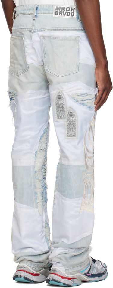 Jeans Who Decides War Who Decides War 'WDW' Winged Organza Denim Jeans Blå | 1121180008SS25, 2