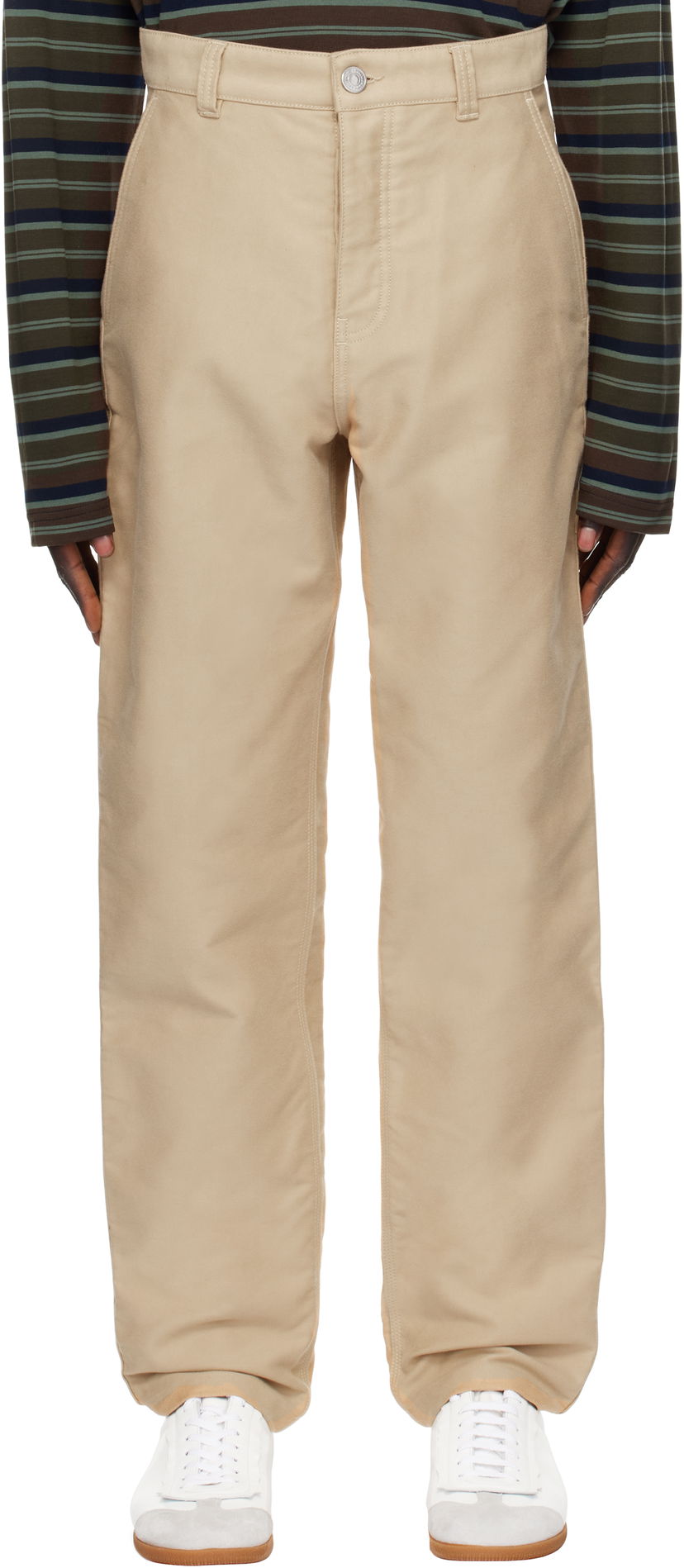 Cargo bukser AMI Worker Trousers Beige | HTR304.CO0083