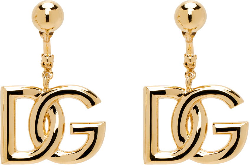 Øreringe Dolce & Gabbana Gold 'DG' Logo Earrings Metalisk | WEN6P1 W1111, 0