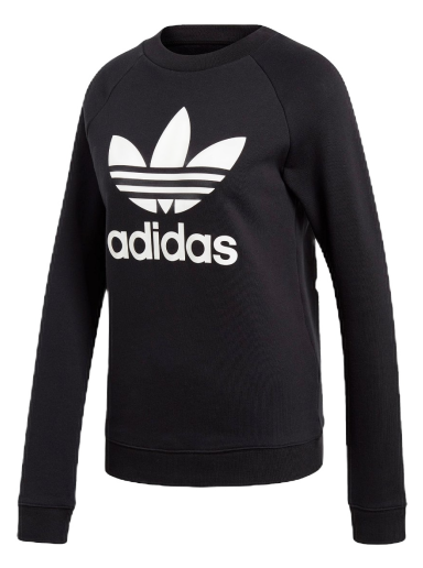 Sweatshirt adidas Originals adidas Trifoil Crewneck Sweatshirt Black/White Sort | DV2612