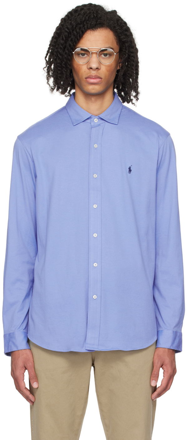 Skjorte Polo by Ralph Lauren Embroidered Shirt Blå | 710899386004