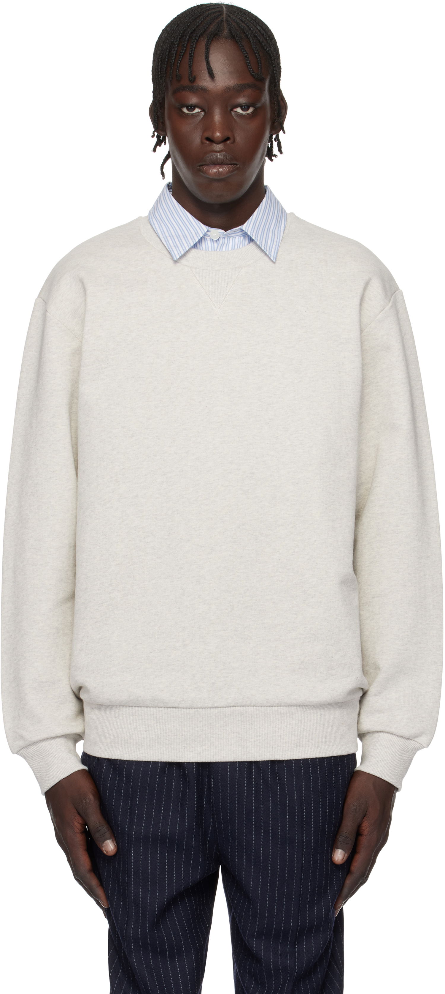 Sweatshirt A.P.C. Label H Crewneck Sweatshirt Grå | COHCM-H27964, 0