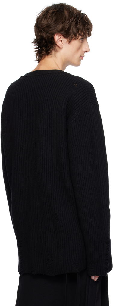 Sweater Ann Demeulemeester Ingemar Oversize Distressed Cardigan Sort | 2402-M-KN31-KN048-099, 2