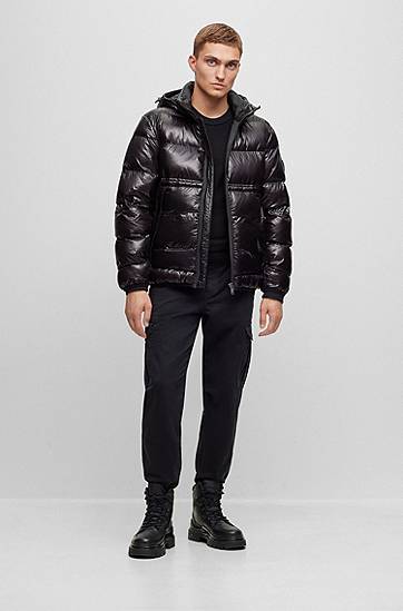 Sweater BOSS Regular-Fit Wool-Blend Embroidered Logo Sweater Sort | 50501762, 1