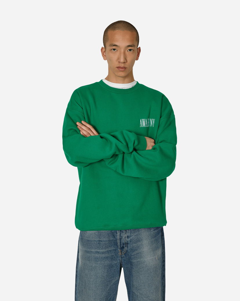 Sweatshirt Awake NY Logo Crewneck Sweatshirt Green Grøn | 9031833 GRN