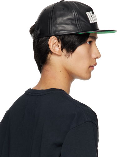 Kasket Rhude Rhude Logo Leather Cap Sort | RHPF25HA01459, 2
