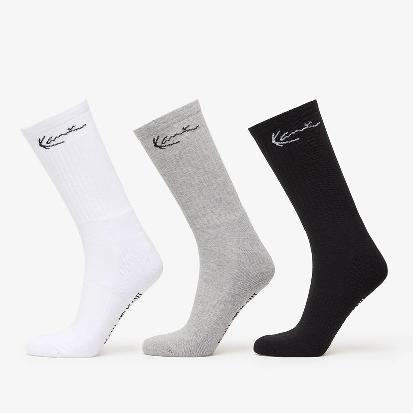 Sokker Karl Kani Signature Socks 3-Pack Black/ Grey/ White Flerfarvet | KA-SK011-013-05