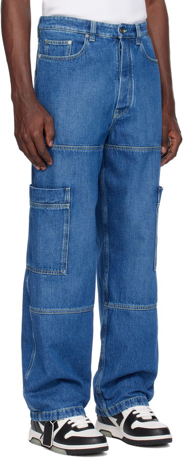 Jeans Off-White Off-White Irregular Denim Cargo Pants Blå | OMYA18QS25DEN0014250, 1