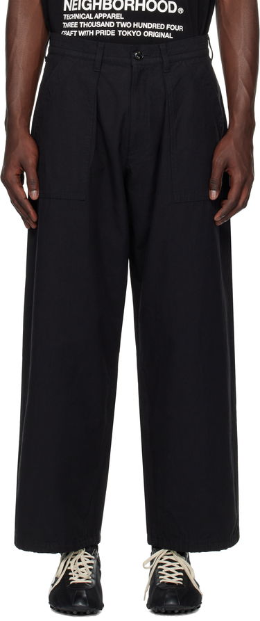 Bukser Neighborhood Neighborhood Wide Baker Trousers Sort | 251ZANH-PTM07, 0