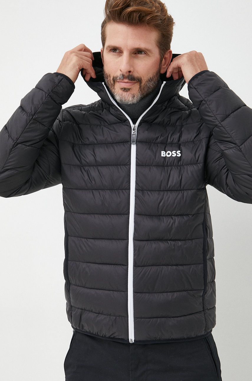 Jakke BOSS Presidio Packable Hooded Jacket Sort | 50472472, 0