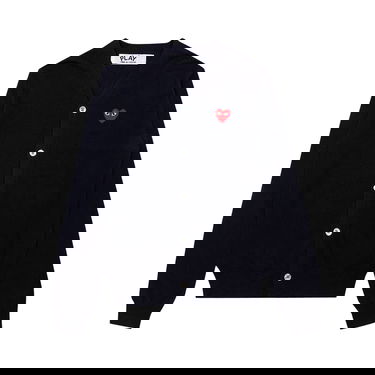 Sweater Comme des Garçons PLAY Knit Cardigan Red Heart Mørkeblå | AZ N008 051 2, 1