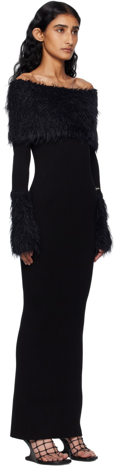 Kjole Jean Paul Gaultier Jean Paul Gaultier Ribbed Off-The-Shoulder Maxi Dress Sort | 25/03-W-DR037-K005-00, 1