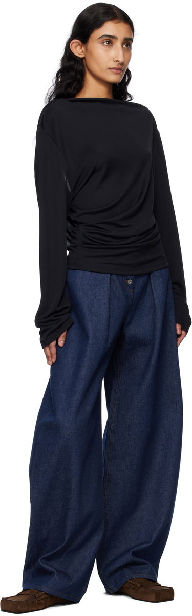Sweater Jacquemus Jacquemus 'The Croisière' Gathered Long Sleeve Blouse Sort | 25E251TO121-1026, 3