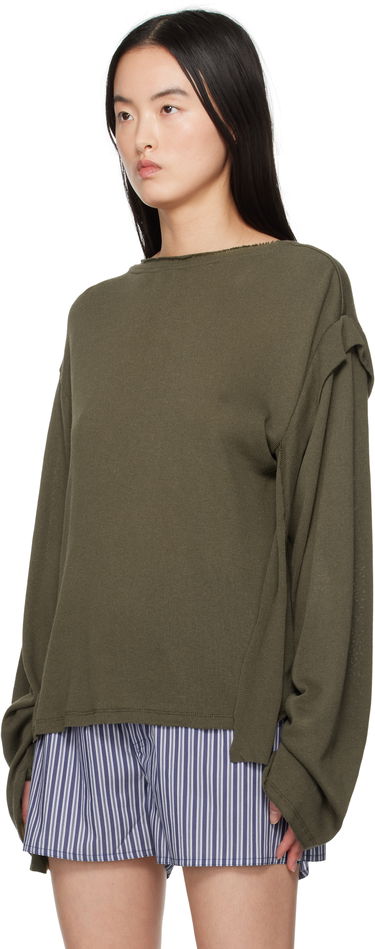 Sweater Ottolinger Ottolinger Deconstructed Linen Longsleeve T-Shirt Grøn | 10510120601, 3