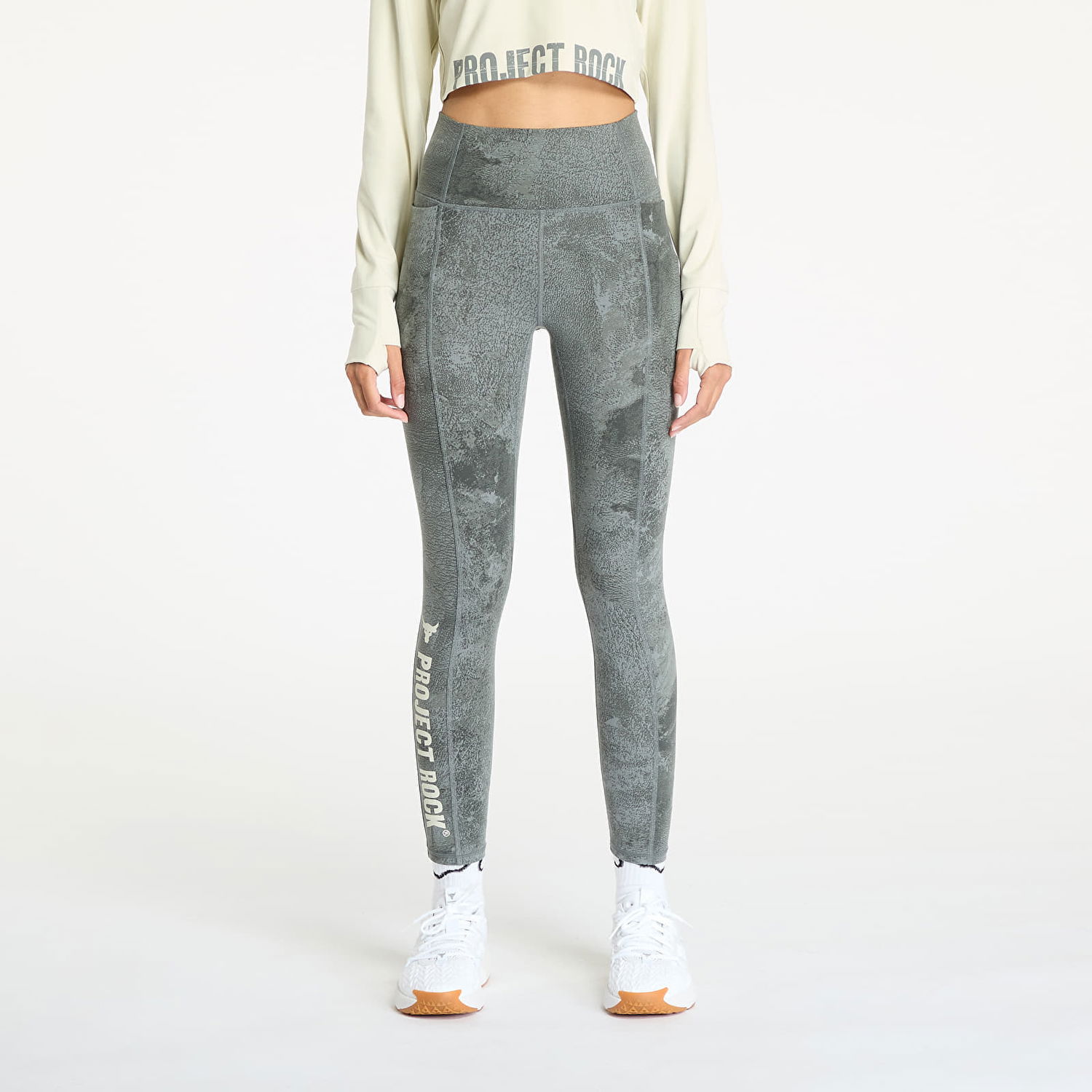 Leggings Under Armour Project Rock LG Ankle Legging Pant Clay Green/ Silt Grøn | 1387766-709, 0