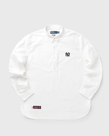 Skjorte Polo by Ralph Lauren YANKEES Long-Sleeve Popover Sport Shirt Hvid | 710978422003, 1
