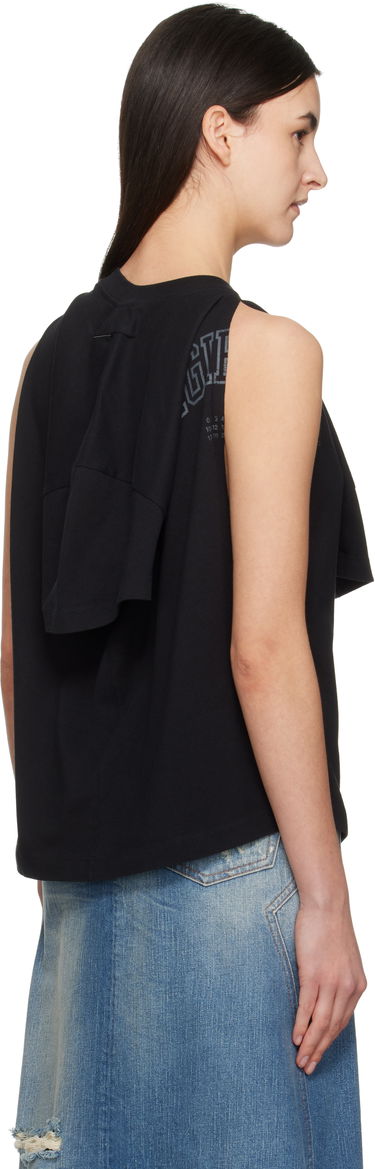 Tanktop Maison Margiela MM6 Maison Margiela Dual Wear Varsity Print Tank Top Sort | S52NF0012 M20050, 2