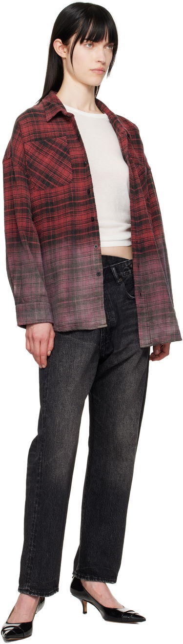 Skjorte R13 R13 Dip-Dye Plaid Overshirt Rød | R13WR015-R460B, 3