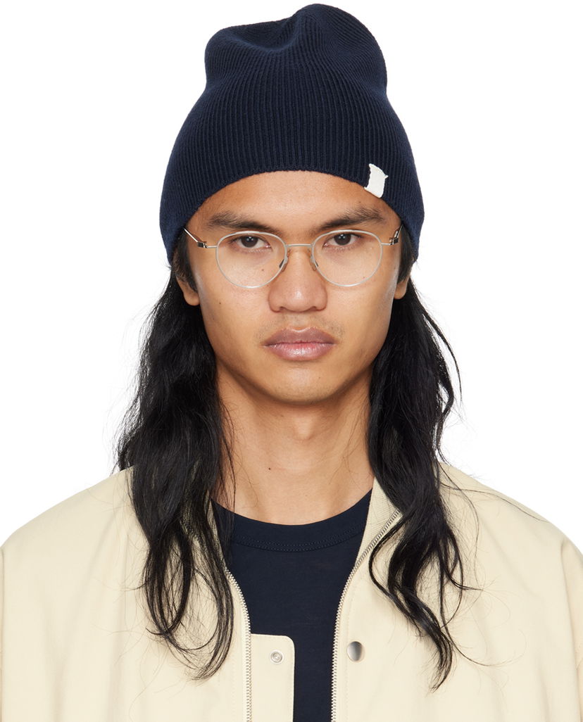Beanie Jil Sander Knit Beanie Mørkeblå | J47ZZ0115_J14704