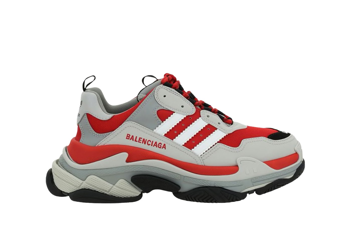 Sneakers og sko Balenciaga adidas x Triple S Red Grey Black Rød | 712821W2ZB46121, 0