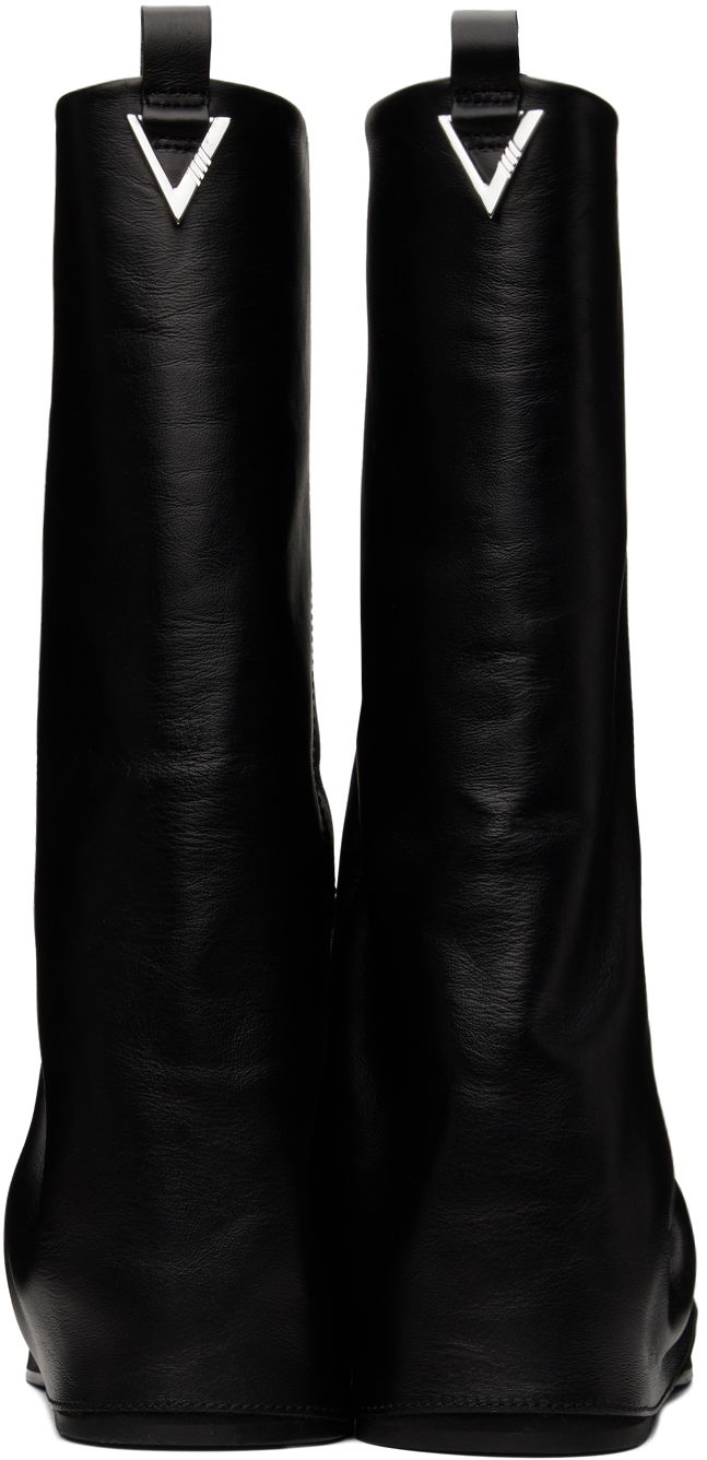 Tøj The Attico Attico Robin Slouch Leather Combat Boots Sort | 241WS798 L019, 1