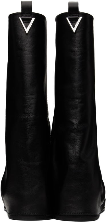 Tøj The Attico Attico Robin Slouch Leather Combat Boots Sort | 241WS798 L019, 1